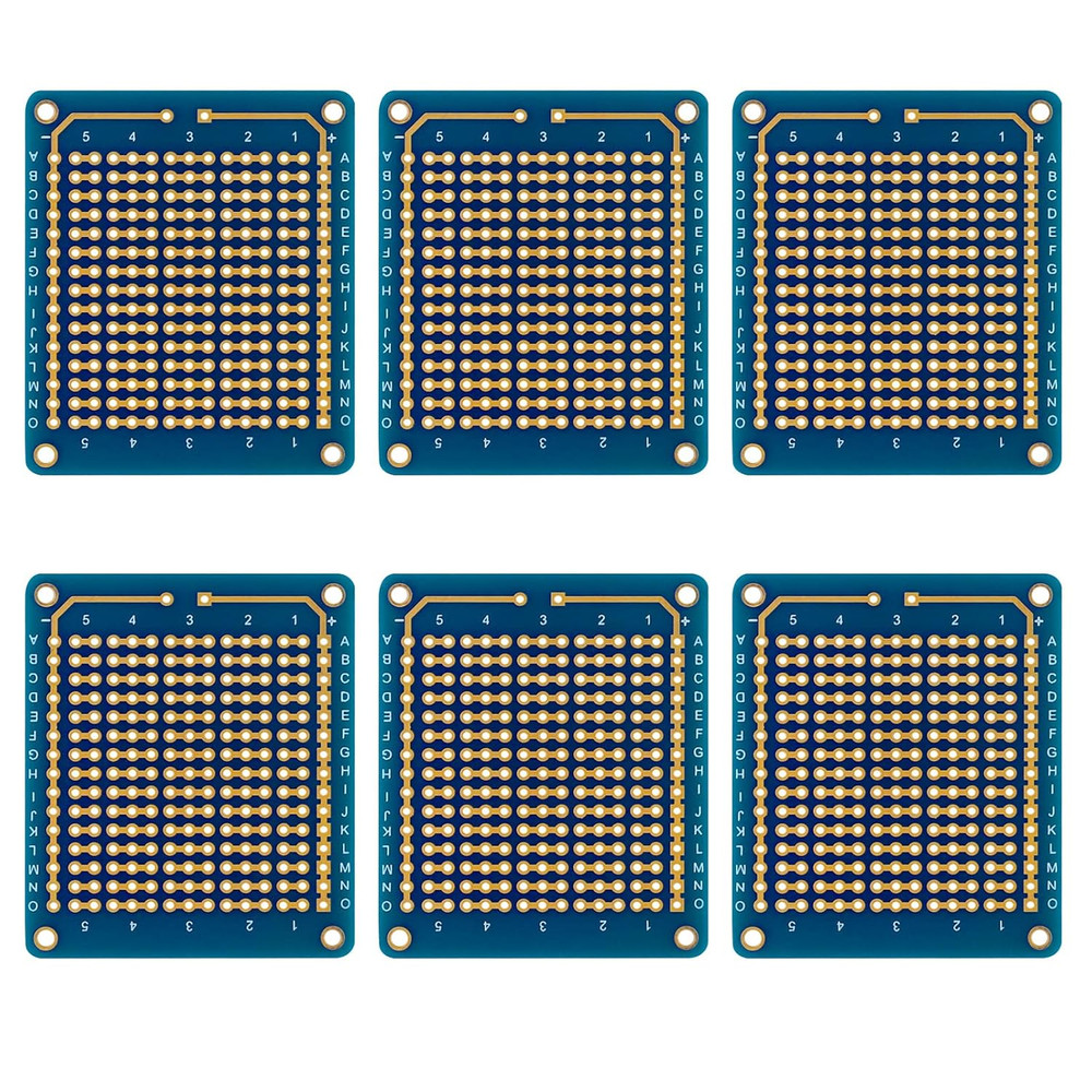 6 Pack Mini Solderable Protoboard DIY PCB Arduino Projects Gold Pads