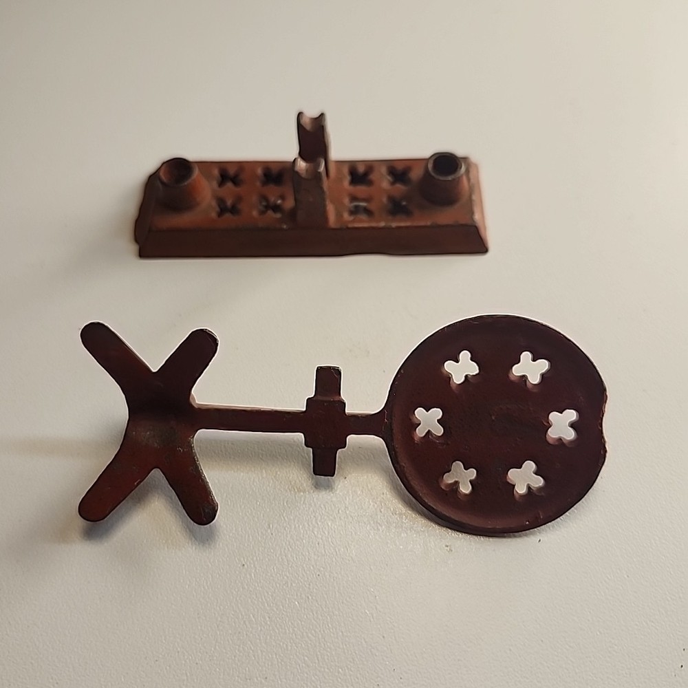 Cast Iron Mini Toy Scale 3" Long Red No. 7 Marked