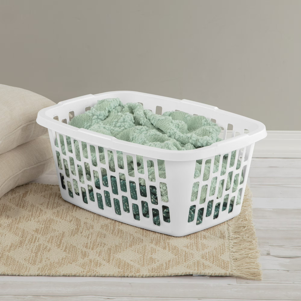 Mainstays Small 1.5 Bushel Rectangular Laundry Basket, Ideal for Basic Laundry N