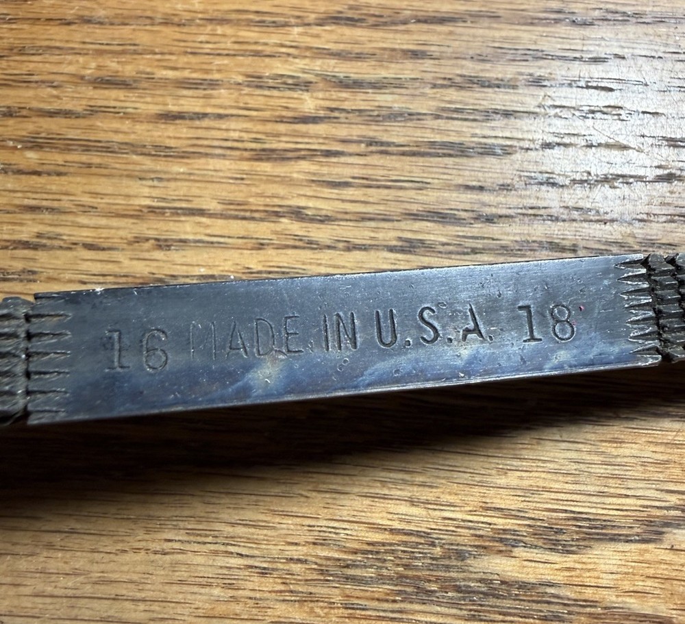 JAW MFG. CO. NU THREAD No 1 THREAD FILE, USA