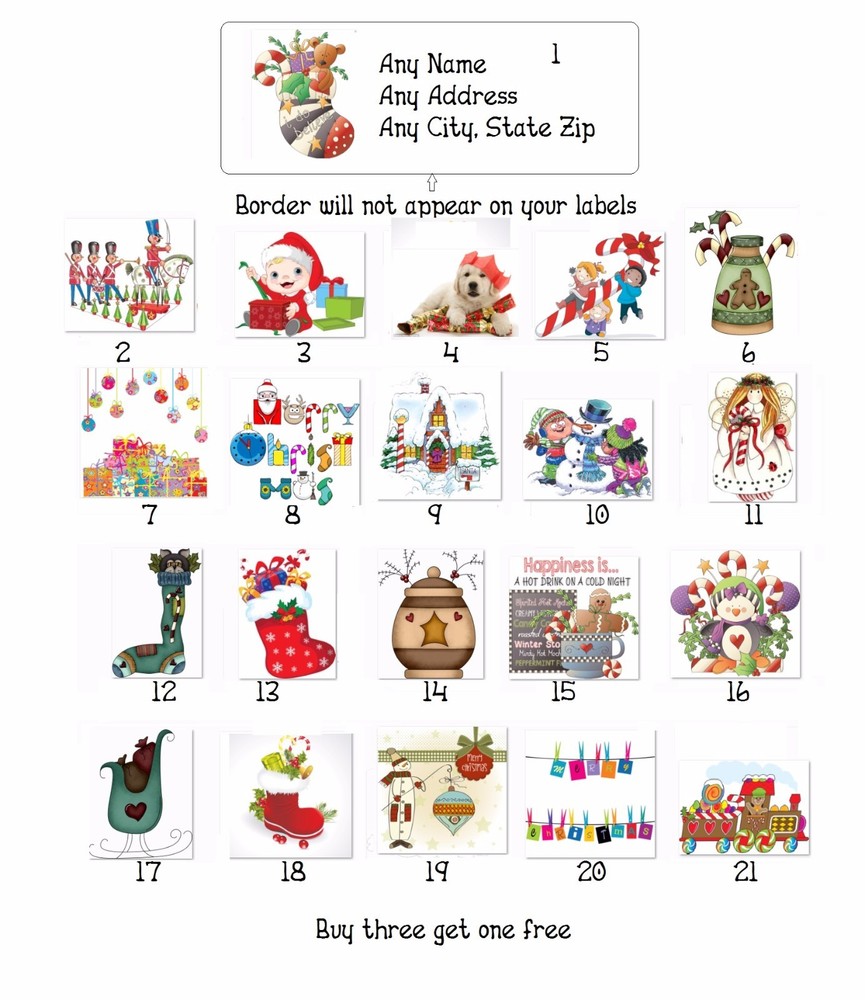 30 Personalized Address Labels Christmas (CC 7)