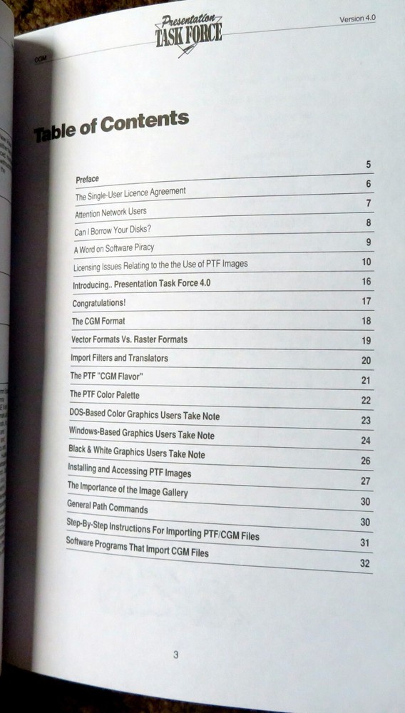PRESENTATION TASK FORCE CGM V4.0 - Clip Art Reference Guide 1993 - (NO Media)