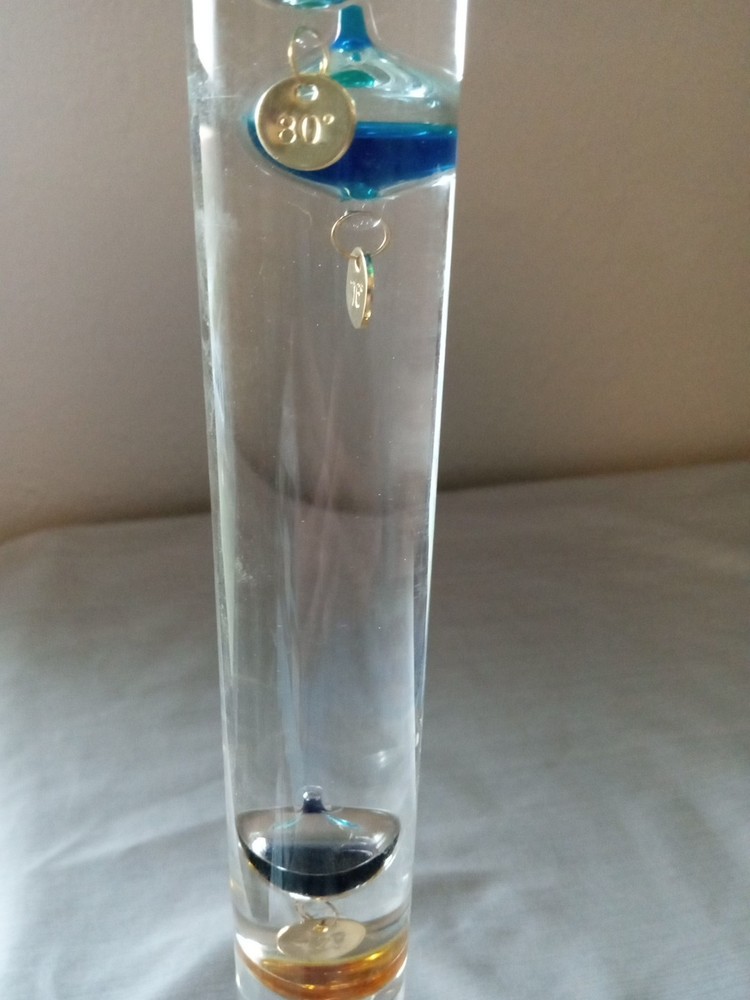 Galileo 12” Glass Thermometers W/Floating Colored Spheres