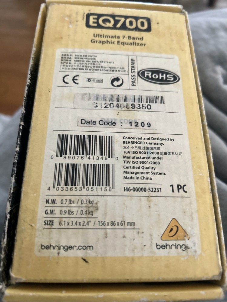 Behninger Graphic Equalizer EQ700 Used