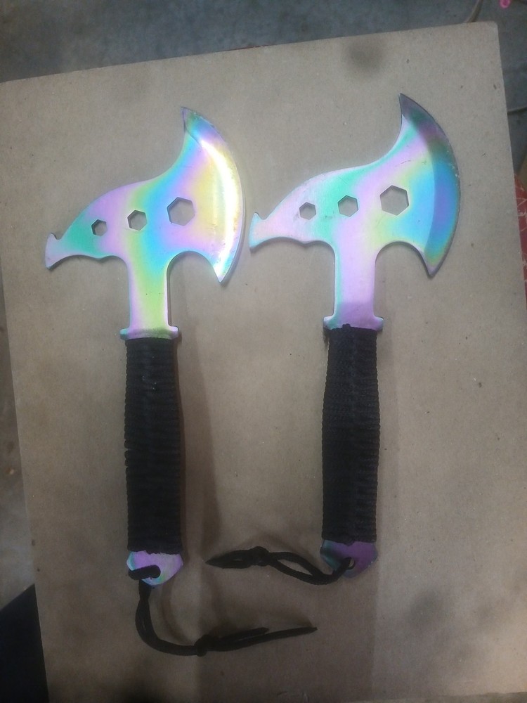 2-10" Tactical Master Survival Paracord Tomahawk Throwing Axe