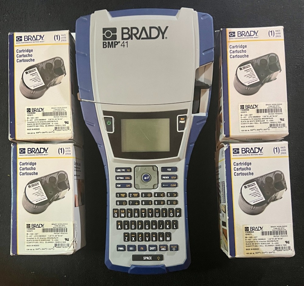 🔥Bundle Brady BMP41 Label Maker 4 Tape Cartridge Data Cable Electrician IT Tech