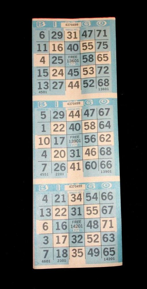 BINGO PAPER Cards sheets 3 on 5 Blue Diamond Pattern - 25 pack