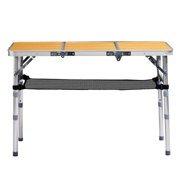 Folding Table Half Portable Picnic Table Adjustable Height for Camping Outdoor