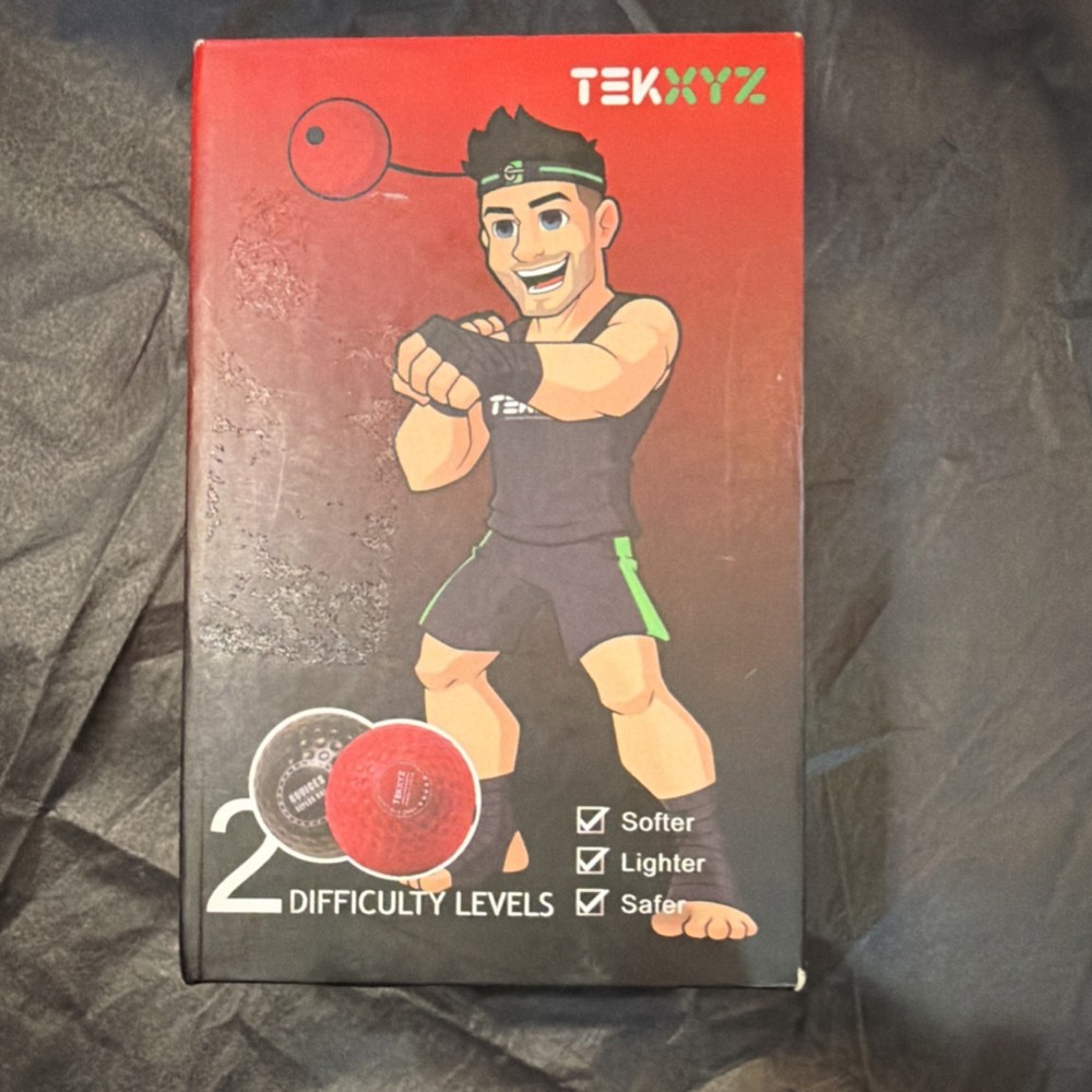 TEKXYZ Boxing Reflex Ball Training Set Red Black Hand-Eye Coordination