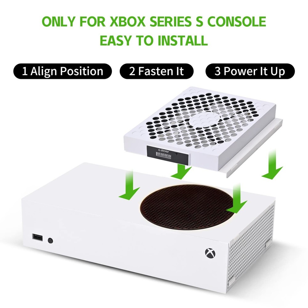 High-Performance Xbox Series S Cooling Fan with Automatic Speed & LED Display