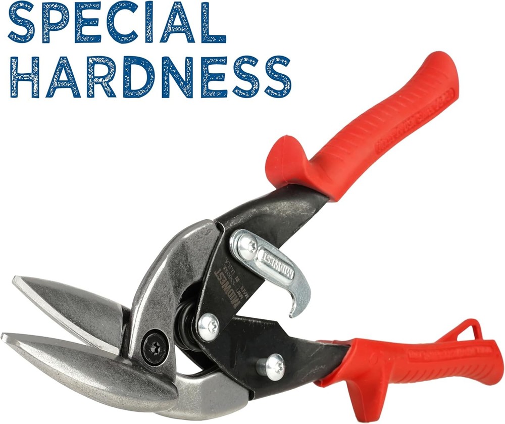 MIDWEST Special Hardness Aviation Snip - Left Cut Offset Left,