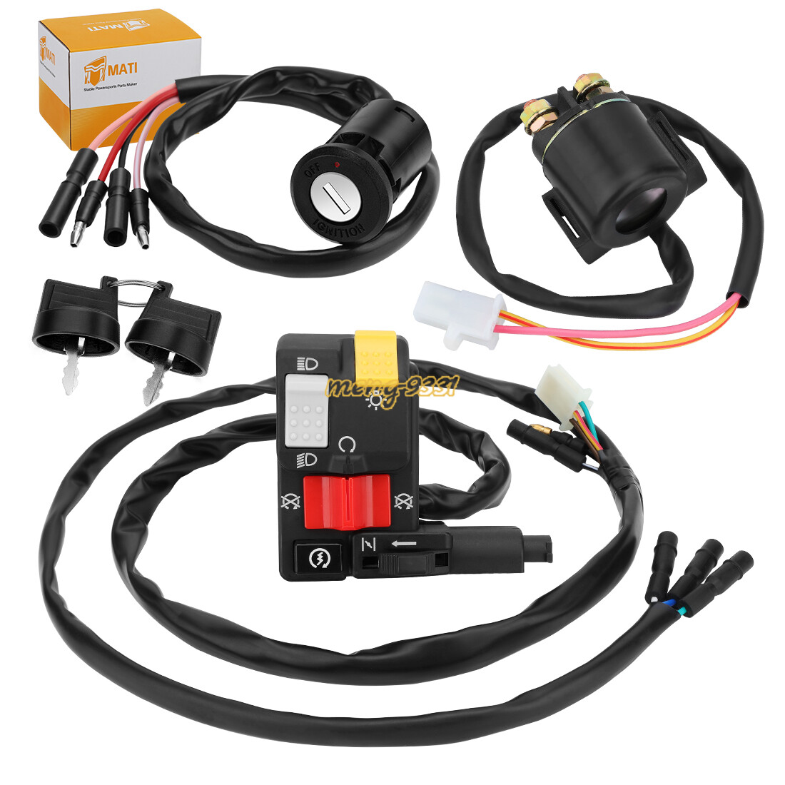 Handlebar Ignition Key Switch w/Relay for Honda FourTrax 300 TRX300/FW 1996-2000