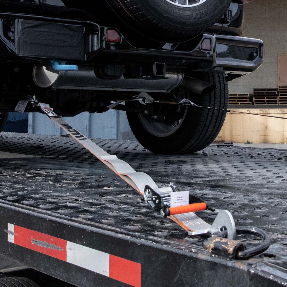 VULCAN Silver Series Axle Strap Tie Down Kit - Snap Hook Ratchet Straps