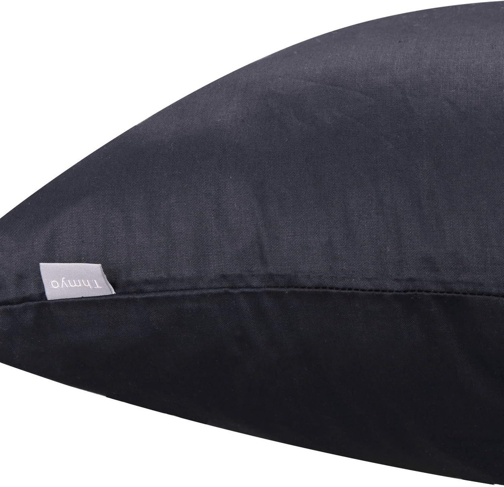 4-Pack 100% Cotton Comfortable Solid Decorative 22x22 inch/ 55x55cm, Black