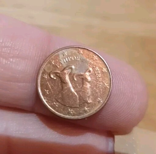 Cyprus 2011 - 1 Euro Cent~Double Rams