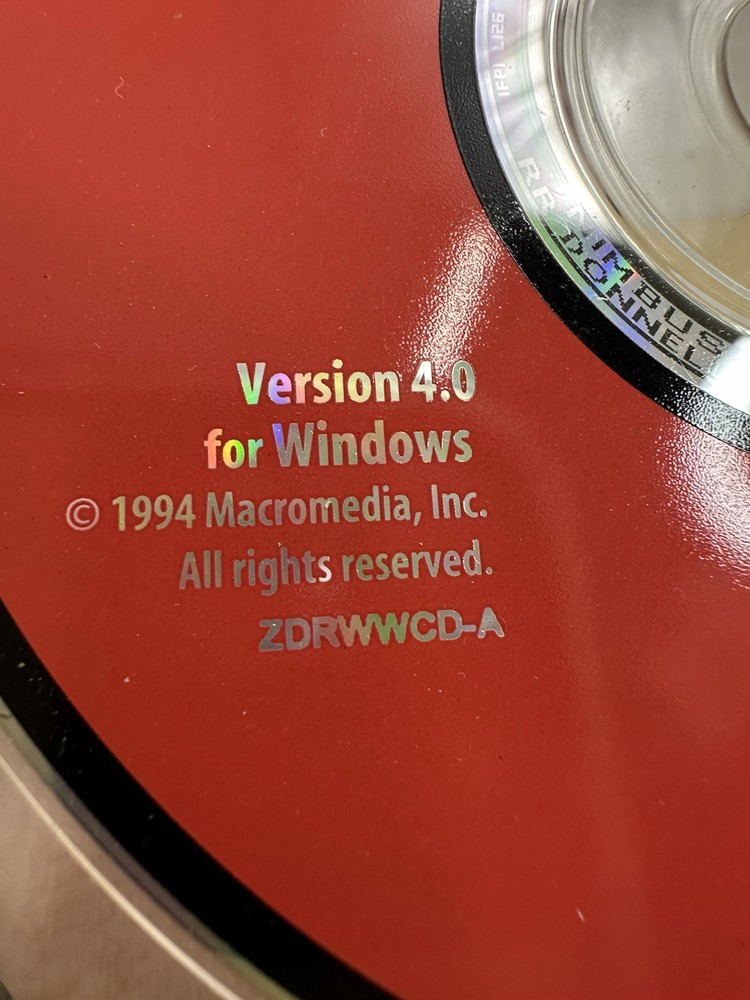 1994 Macromedia Director Version 4.0 for Windows CD