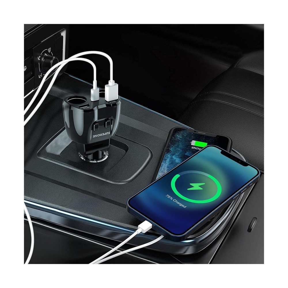 [2026 Upgraded] Cigarette Lighter Splitter, SUPERONE 180W 2-Socket Cigarette ...