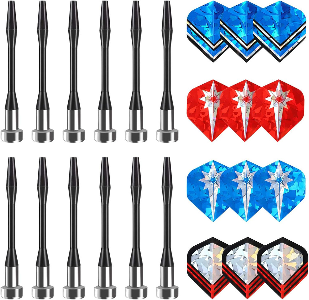 Magnetic Darts, 12pcs Replacement Magnet Darts Plastic Darts for Dartboard