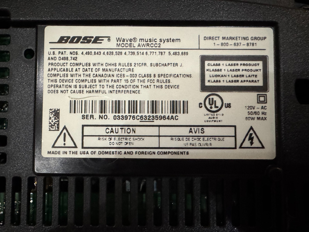 Bose Wave Music System CD AM/FM W/ 3 CD Changer & Remote Control