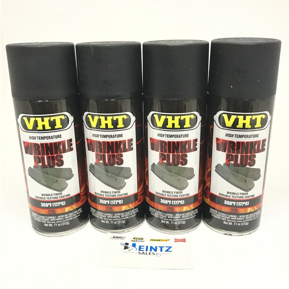 VHT SP201-4 PACK BLACK High Temperature Wrinkle Finish Durable Texture Coating