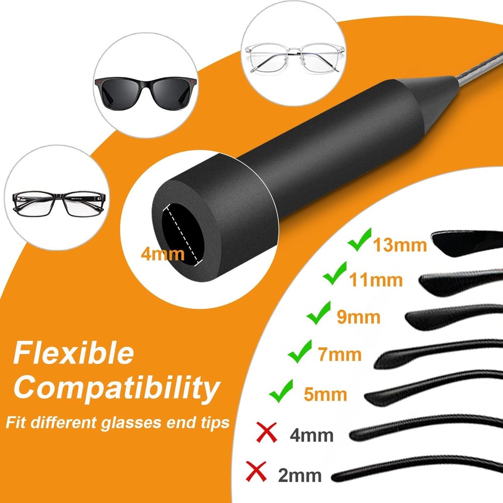 Yeahxing Adjustable Glasses Strap - 4 Pack 16Inch Eye Glasses String Straps w...