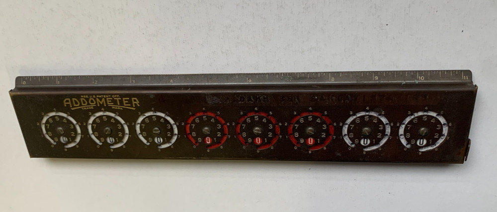 Vtg. ADDOMETER Reliable Typewriter & Adding Machine Co. w/ org. box & directions