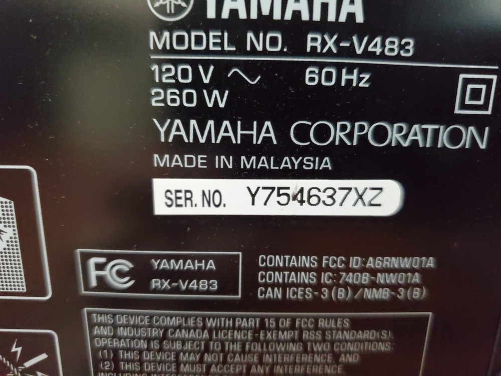 Yamaha RX-V483 Network AV Receiver | C582DS