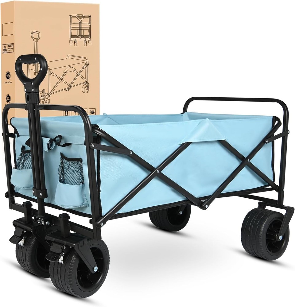 Foldable Wagon - Collapsible Garden Carts with  Wheels