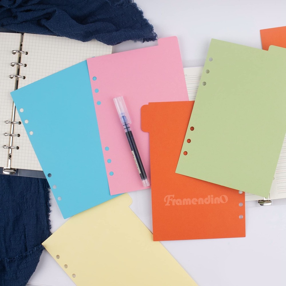 Framendino, 2 Sets A5 Vertical Tabs and Horizontal Paper Divider 4 Pack,