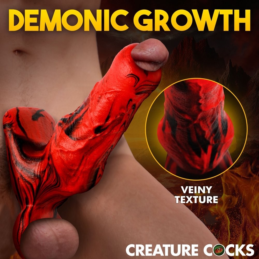Hell Hound Silicone Penis Enhancer Creature Cocks Demonic Thicker Girth Bigger !