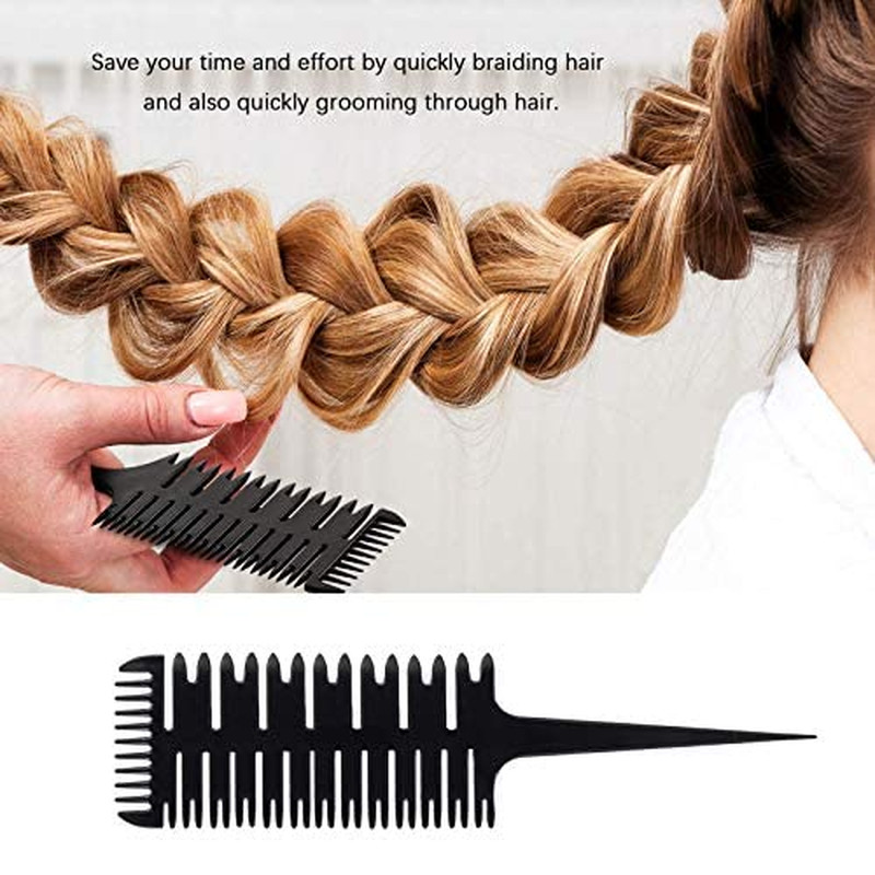 6 Pcs 3-Way Weaving & Sectioning Foiling Comb, Professional 3-Sided Highlighting