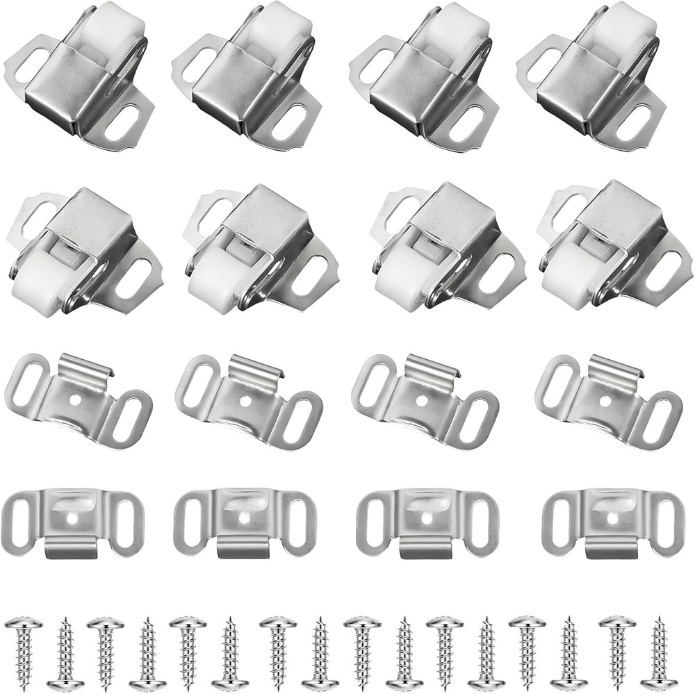 8-Set Heavy Duty Mailbox Replacement Roller Catch Latch Kit with Screws - Single