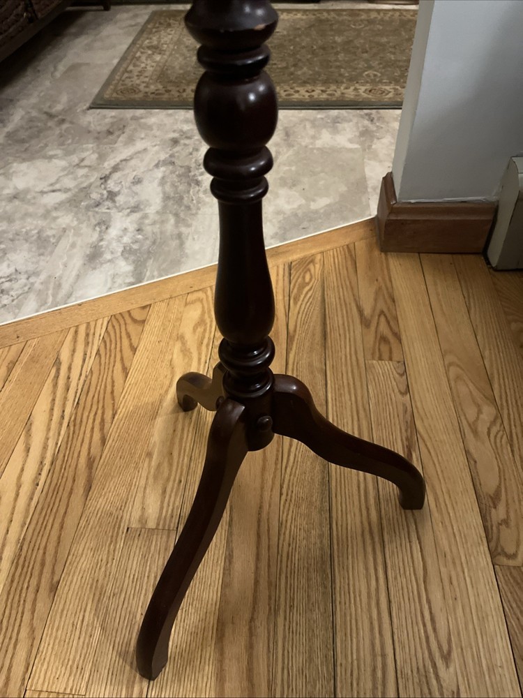 Vintage 36” Tall Classic Regency Style Round Side Table