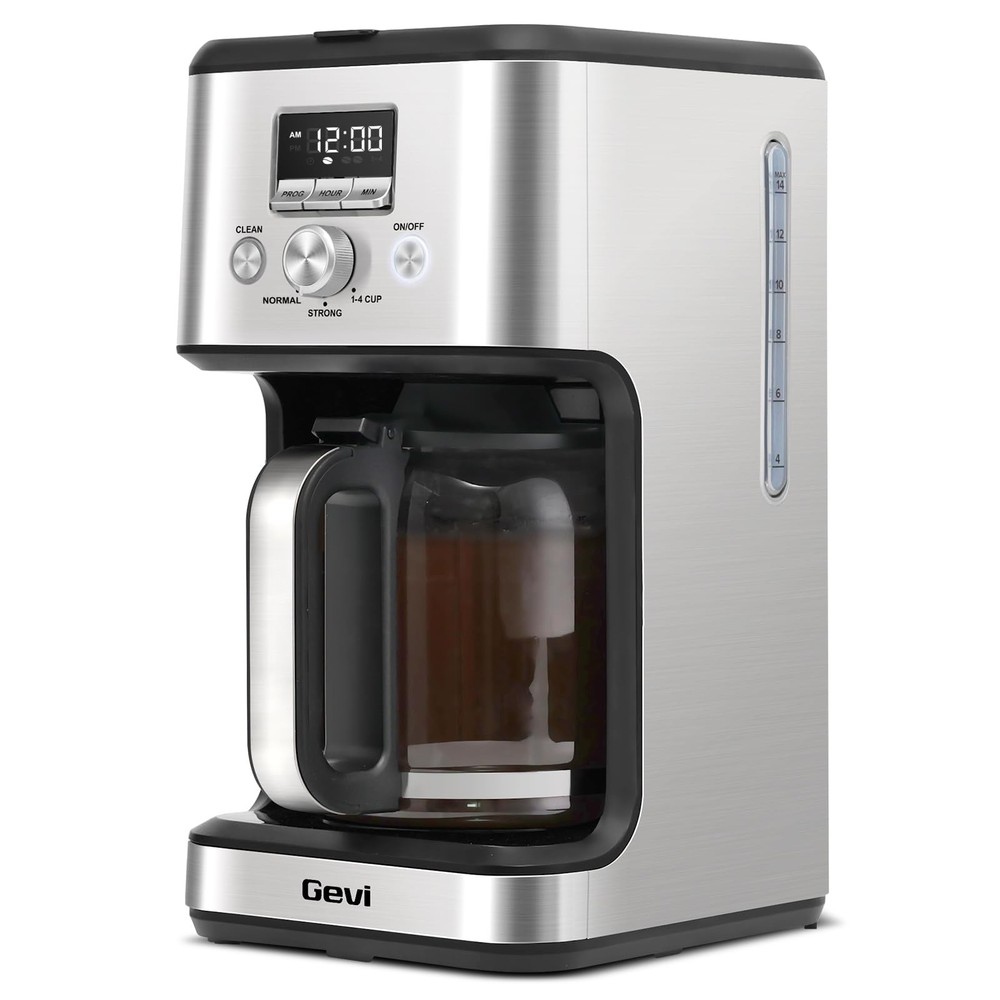 Gevi 14-Cup Programmable Coffee Maker, Drip Machine Stainless Steel