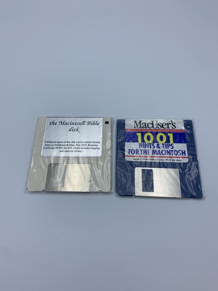 Apple MacUsers Bible 1001 Hints & Tips  3.5 Media 1990 floppy disk Macintosh Mac