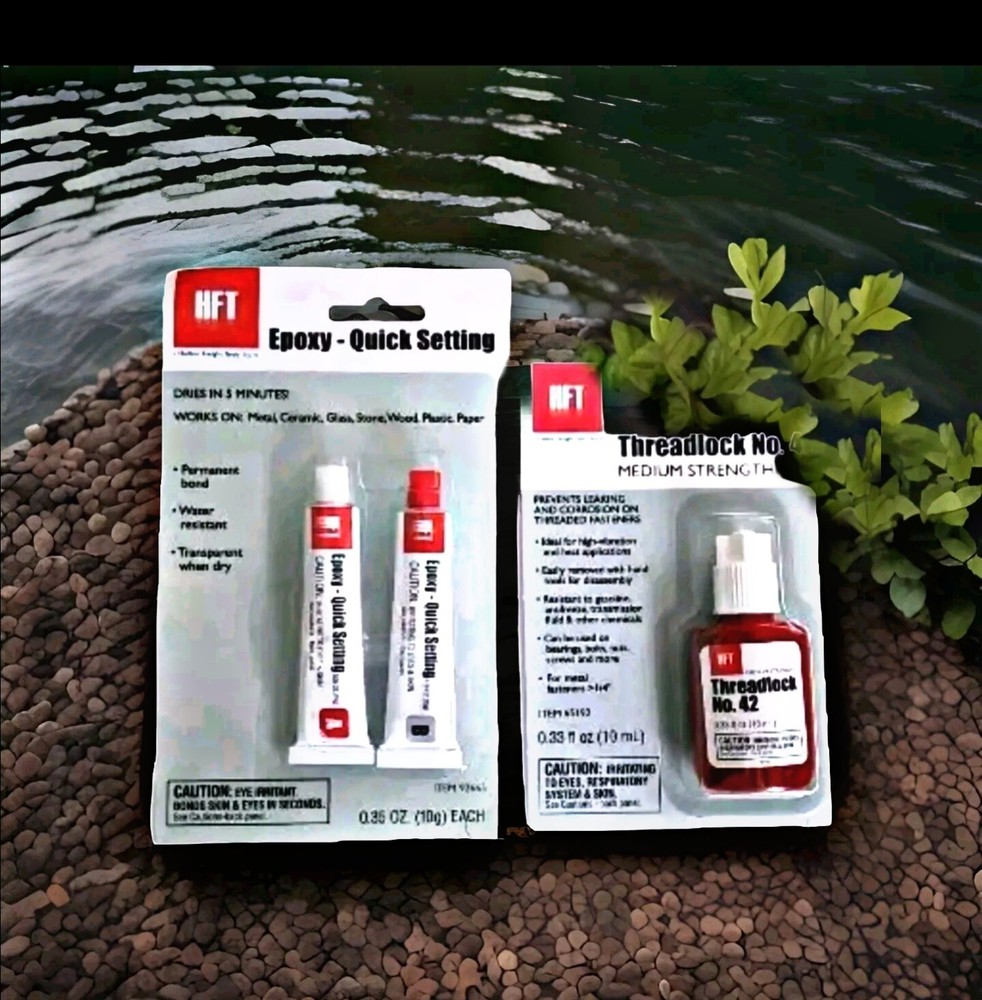 HFT Quick Setting Epoxy And HFT Threadlocker, No. 42, 10 mL Medium Strength