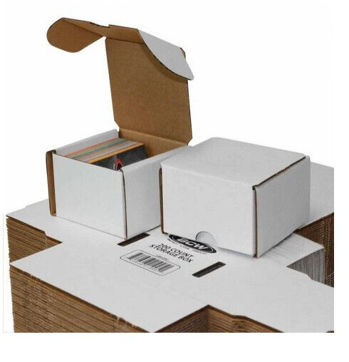 New (5) BCW 200 Count Cardboard Trading Card Storage Boxes