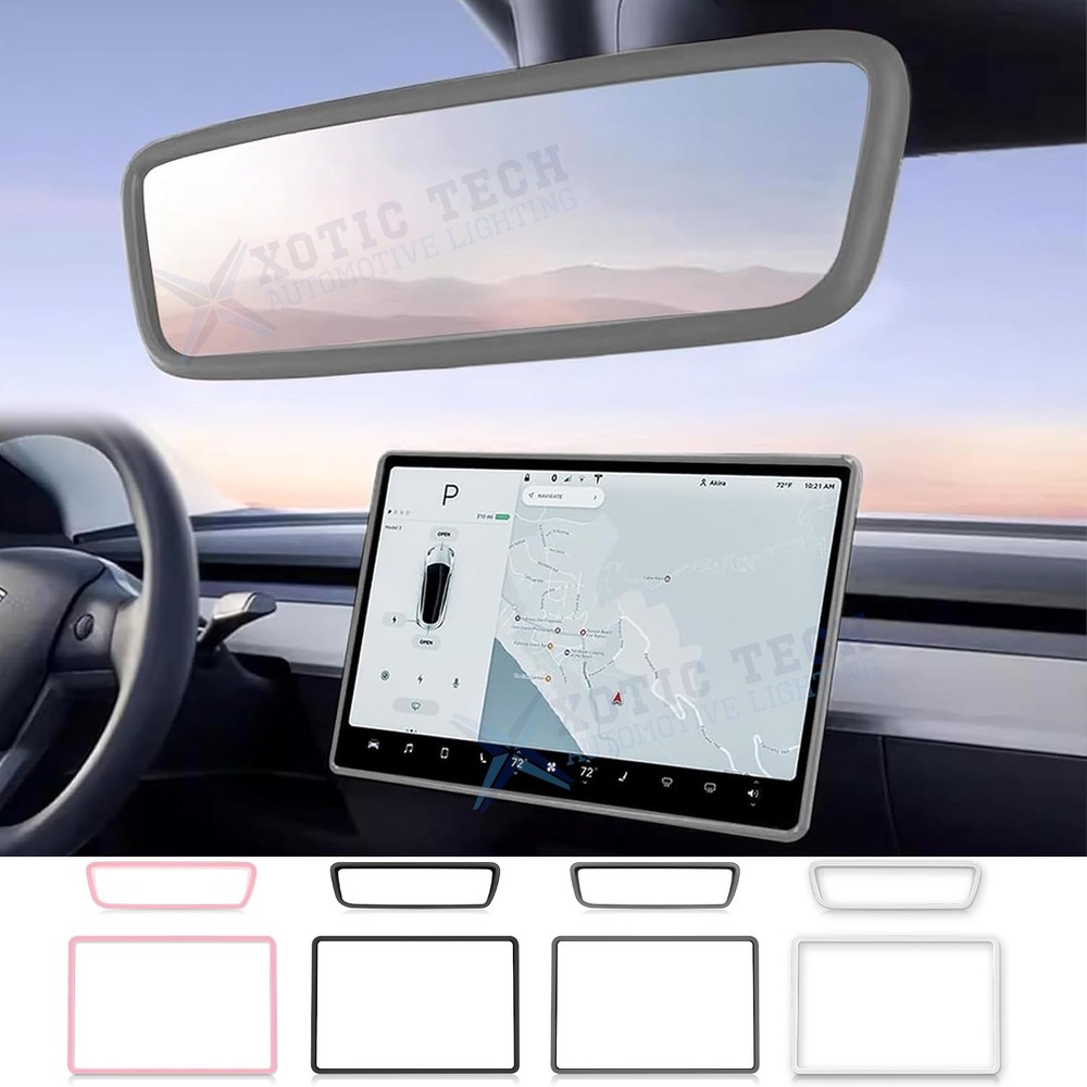 2pcs/Set Screen Edge Rearview Mirror Protector Trim Frame For Tesla Model 3 Y