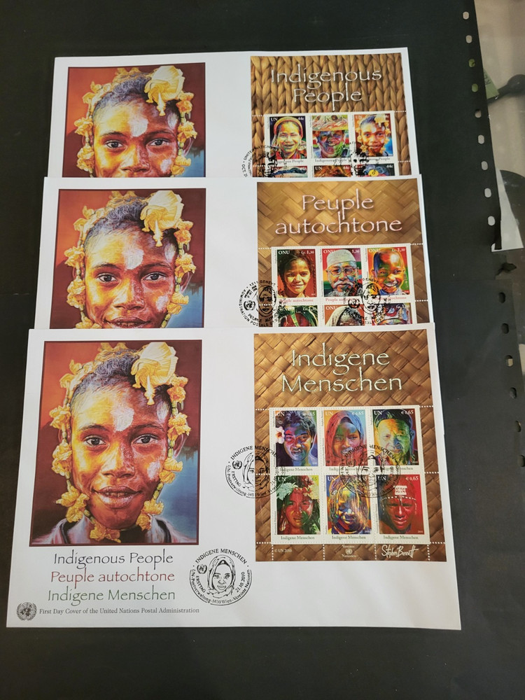 2010 INDIGENOUS PEOPLE Large FDC's - All Three Offices - UNPA Cachet