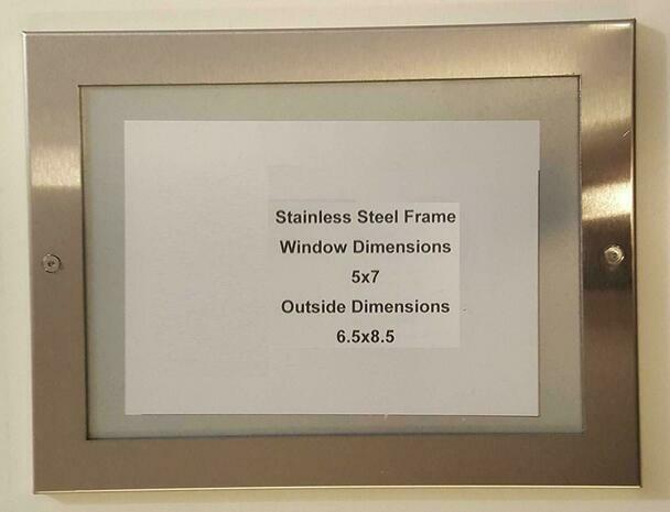 Elevator Certificate Frame 5x7 Stainless Steel -REF24-1027