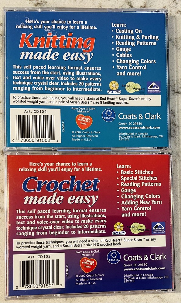 COATS CROCHET & KNITTING MADE EASY INTERACTIVE CD-ROM