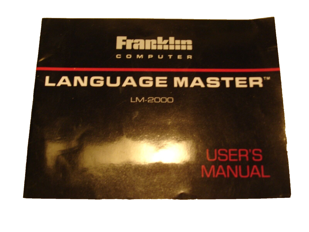 Franklin Language Master LM-2000 Dictionary Thesaurus w/ Manual 1987 EUC Tested