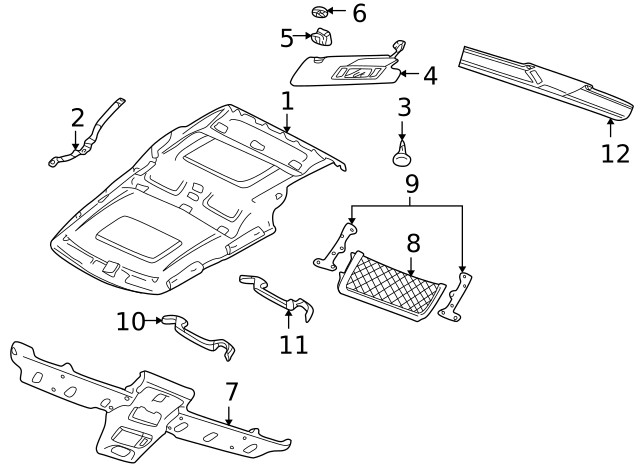 Genuine Land-Rover Visor Retainer EGP100340LUM