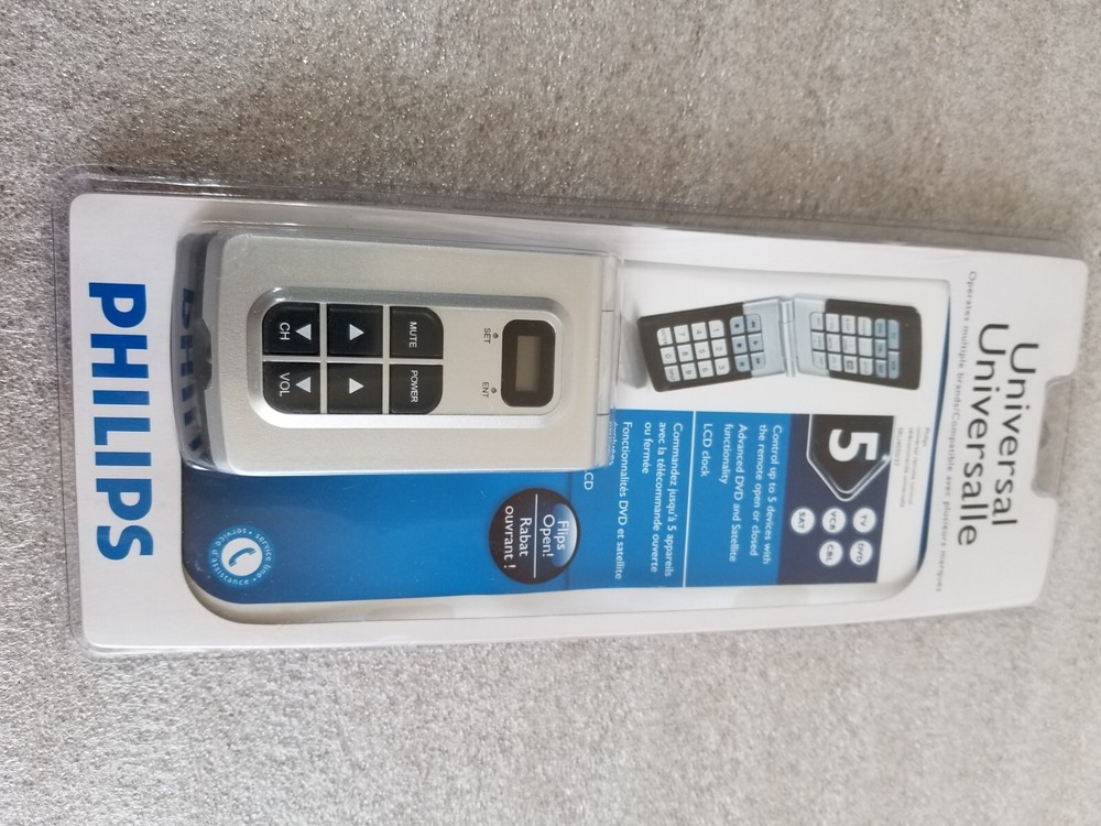 Philips Universal Remote 5 Component Flips Open Sealed New