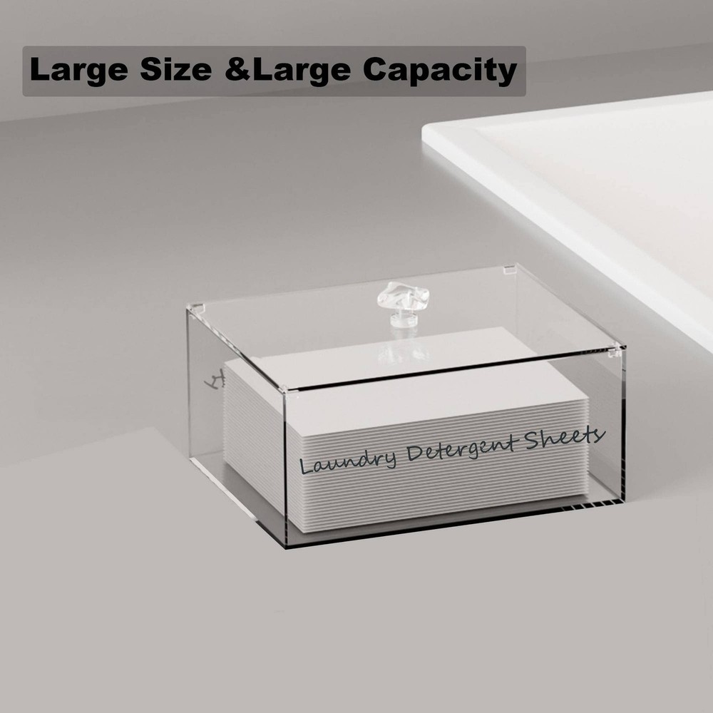 Acrylic Laundry Detergent Sheets Dispenser with Lid Laundry Detergent Sheets ...