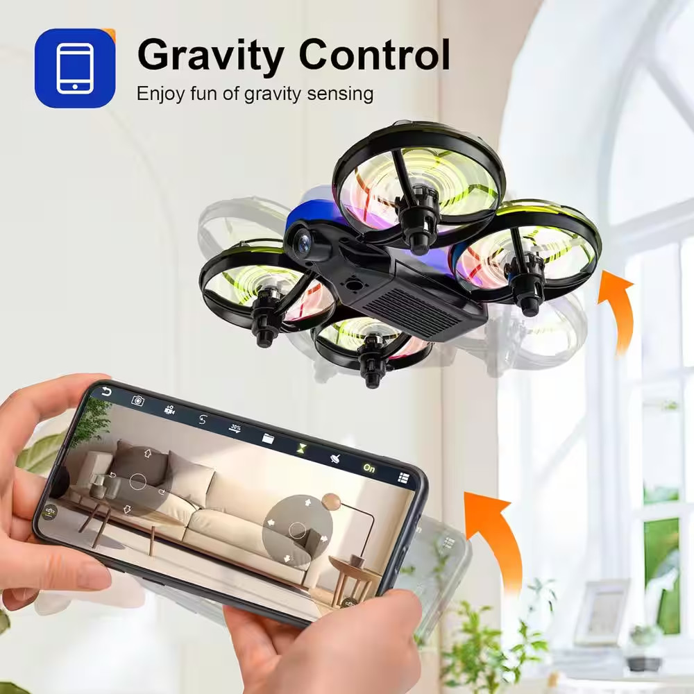 Drone Indoor Small Helicopter with Camera Mini Quadcopter, Propeller Full Protec