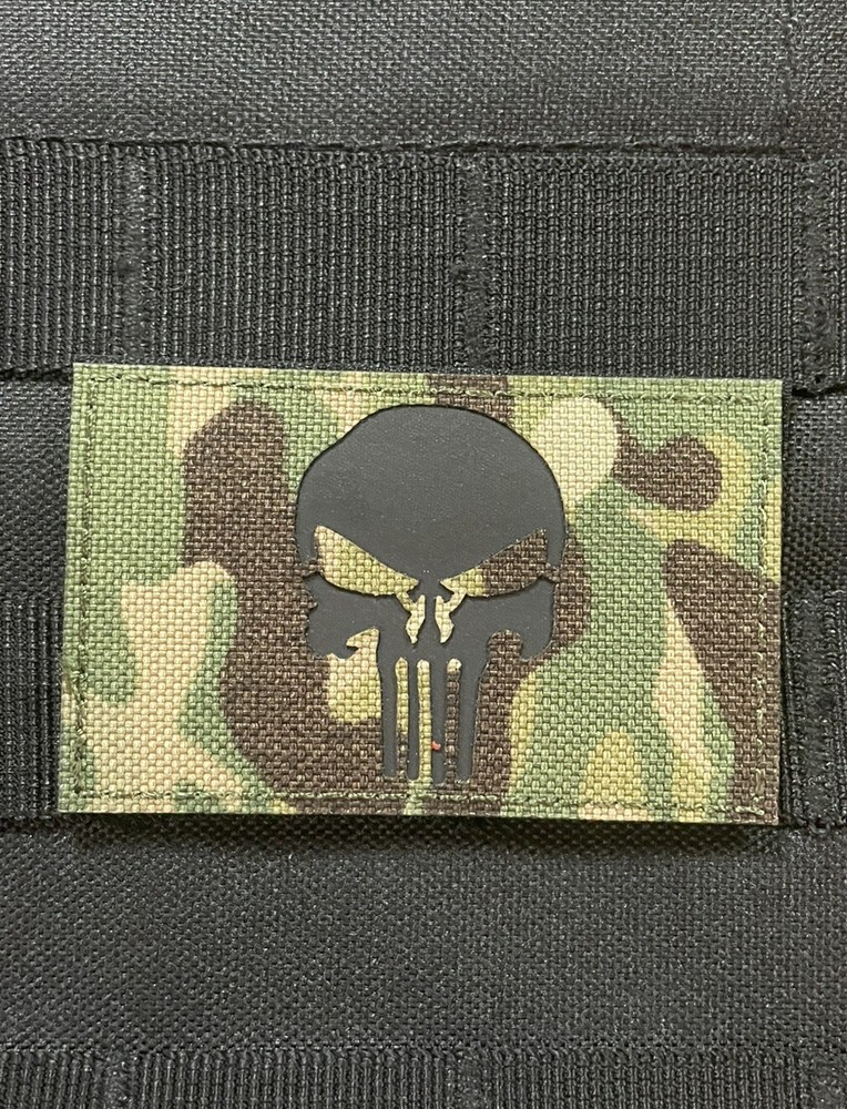 Punisher Skull infrared IR Multicam Patch tactical laser Hook Loop 3x2