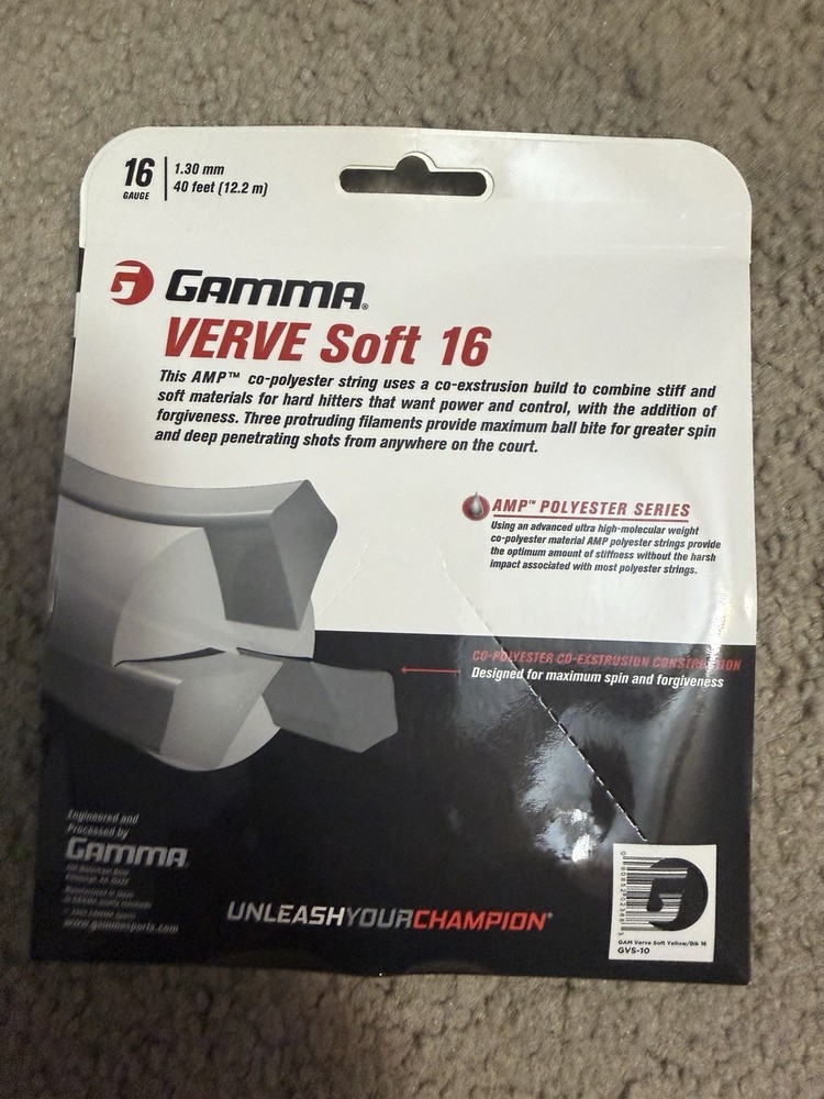Gamma Verve Soft 16 Tennis Strings Set Blue Black