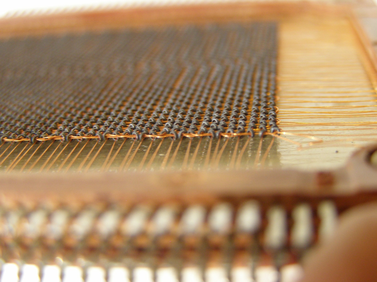 Dual-frame ferrite core memory plate 8192 bits, 1987.