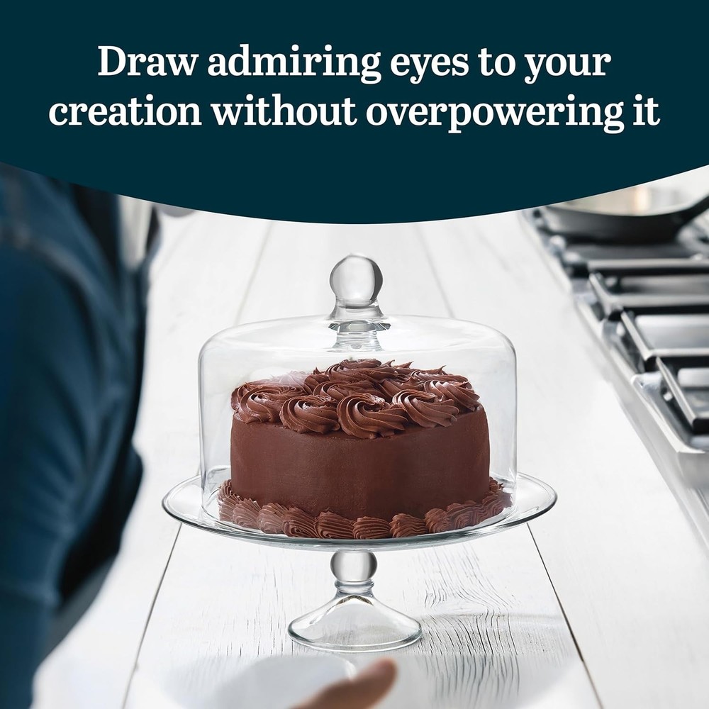 Cake Stand with Dome Glass Server Elegant Display Dessert Serving Dish